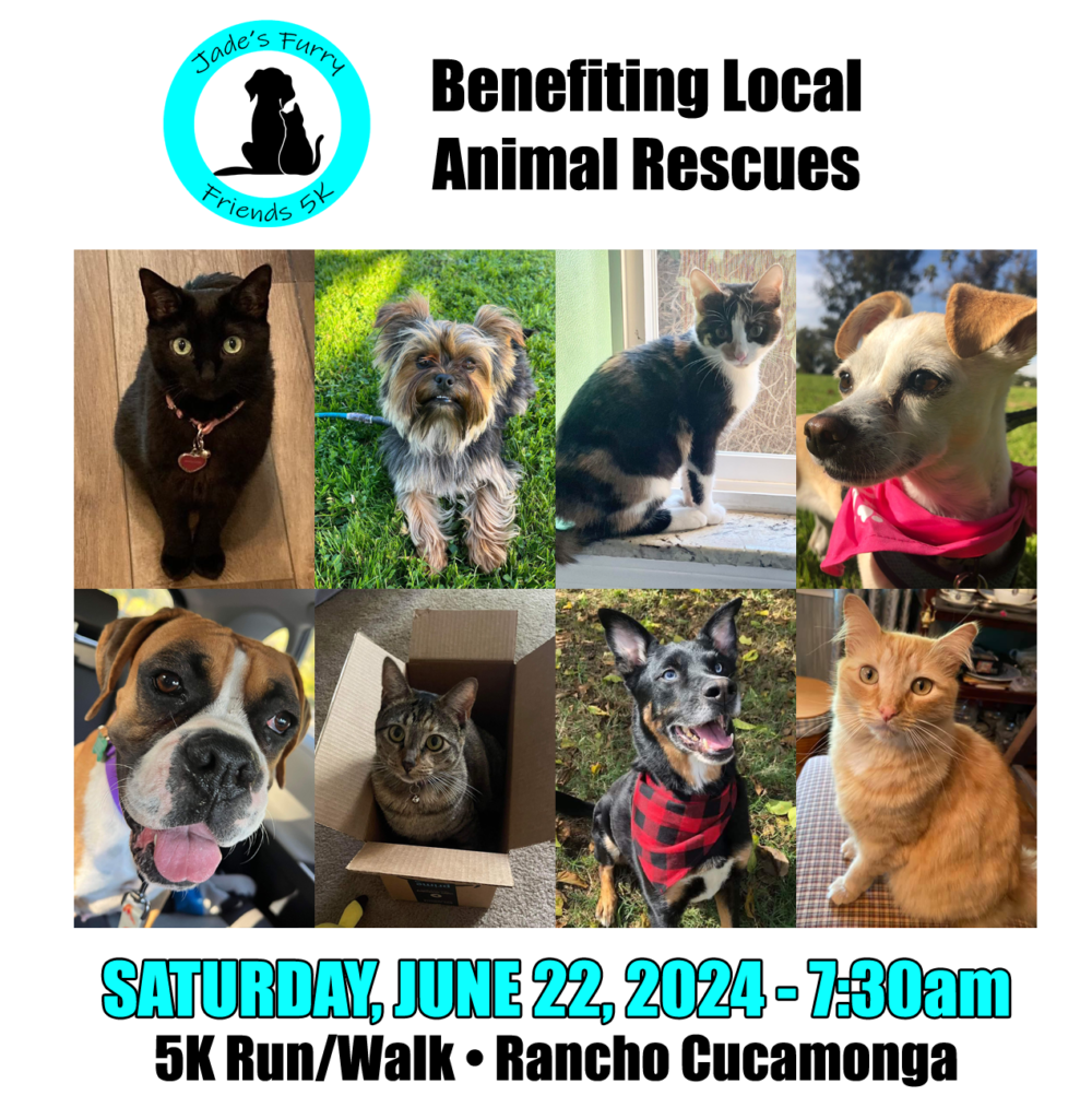 Supporting Local Animal Rescues - Saturday, June 22, 2024 - 7:30am
5K Run/Walk - Rancho Cucamonga, CA